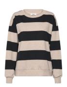 Airy Sweat Stripe Denver Sweatshirt Beige Mads Nørgaard