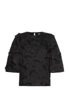 Mspiper Round Neck Blouse Black Minus