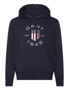 Print Sweat Hoodie Navy GANT