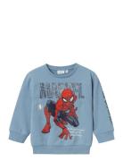 Nmmasist Spider Nreg Sweat Bru Mar Blue Name It