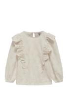 Kmggrace L/S O-Neck Top Box Jrs Cream Kids Only