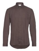 Mouliné Stretch Shirt L/S Brown Lindbergh