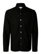 Slh-Twill Mix Overshirt Ls Black Selected Homme