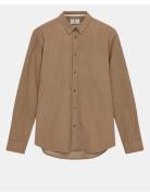 Akleif Solid Cord Shirt Beige Anerkjendt