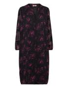 Carmelena L/S V-Neck Midi Dress Aop Black ONLY Carmakoma