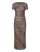 Leopard-Print Dress With Ruffled Details Brown Mango