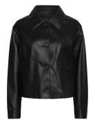 Faux Leather Jacket With Pockets Black Mango