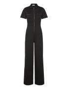 Long Chest-Pocket Jumpsuit Black Mango