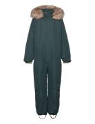 Snowsuit W. Fake Fur Green En Fant