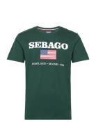 Sam Printed Tee Green Sebago