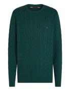 Classic Cotton Cable Crew Neck Green Tommy Hilfiger