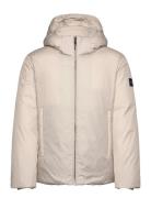 Non Quilt Padded Hooded Jacket Cream Calvin Klein