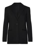 Ls Soft Crepe Blazer Black Calvin Klein