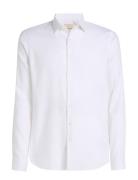 Non Iron Tonal Dobby Slim Shirt White Calvin Klein