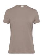 Modal Stretch C-Neck Slim Top Ss Beige Calvin Klein