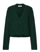 Cable Knit Cardigan Green Rosemunde