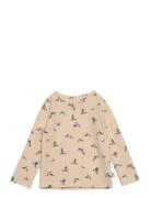 T-Shirt L/S Printed Beige Petit Piao