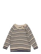 O-Neck Light Nordic Knit Sweater Beige Petit Piao