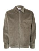 Slh-Jake Cord Overshirt Ls Zip Noos Brown Selected Homme