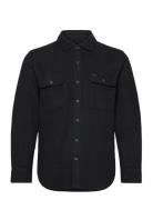 Bowery Textured Twill Overshir Black Brixton