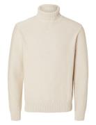 Slhaxel Ls Knit Roll Neck Noos Beige Selected Homme