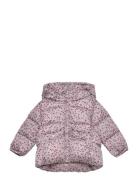 Flowers Print Quilted Anorak Pink Mango