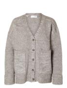 Slfalva Ls Knit Cardigan Grey Selected Femme