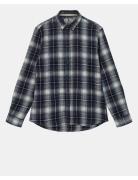 Akleif Flannel Check Shirt Navy Anerkjendt