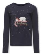 Kmgxmas Yrsa Life Reg Ls Top Jrs Navy Kids Only