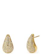 Drop Crystal Stud Earring Gold Bud To Rose