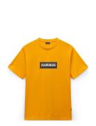 Box Logo Short Sleeve T-Shirt Yellow Napapijri