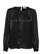 Crviria Long Sleeve Blouse Black Cream