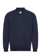 Relaxed Sweat Bomberjacket Navy Tom Tailor