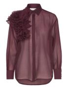 Cmbluebell-Frill-Shirt Burgundy Copenhagen Muse