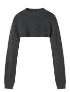 Nlflodet Ls Knit Shrug Grey LMTD