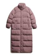 Maxi Longline Puffer Jacket Purple Superdry