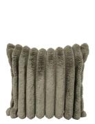 C/C 50X50 Fake Fur Stripe Grey Green Ceannis