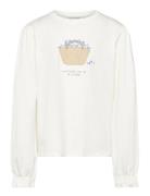 Printed Long Sleeve T-Shirt White Mango