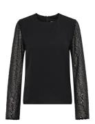 Onlthalia Life Ls Sequins Mix Top Wvn Black ONLY