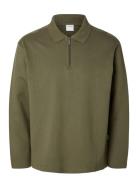 Slhrelaxhank Ls Polo Sweat Khaki Selected Homme