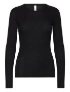 Top Merino Wool Rib Ls Black Lindex