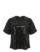 Kcnicoleen Sequin Blouse Black Kaffe Curve