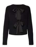 Objparvi Sateen Bow Knit Cardigan Div Black Object