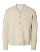 Slhcody Ls Knit Relaxed Cardigan Cream Selected Homme