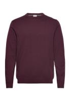 100 % Merino Crew Neck Knit Burgundy Lindbergh Black