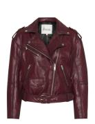 Mwgilo Leather Jacket Burgundy My Essential Wardrobe