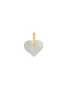 Pearl Heart Charm - Gold Grey Design Letters