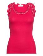 Rwbabette Sl U-Neck Long Lace Top Red Rosemunde