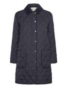 Quilted Cord Detailed Coat Navy GANT