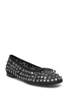 Studded Mesh Ballerina Shoes Black Mango